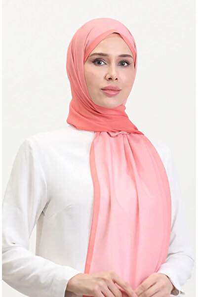 sefamerve Ψηφιακό σάλι σιφόν 70262-02 Πορτοκαλί