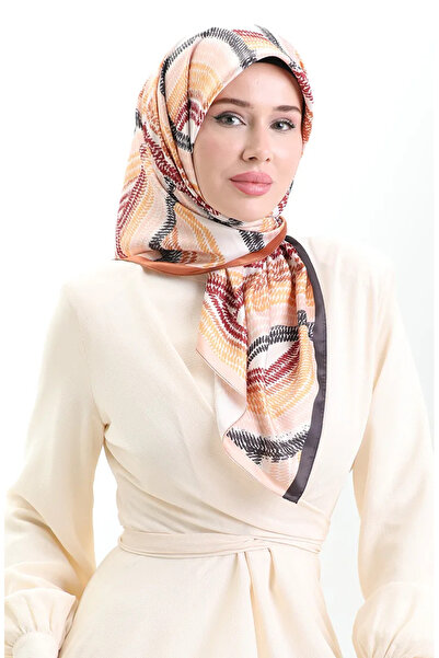 sefamerve Φουλάρι Karaca Rayon 81055-13 Μαύρο Μουστάρδα