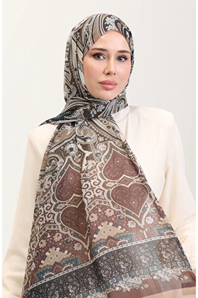sefamerve Karaca Етнічний візерунок Котон Шаль 81086-11 Синьо-коричневий
