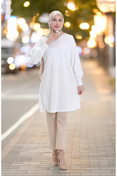 sefamerve Basic Tunik 1120-06 Beyaz