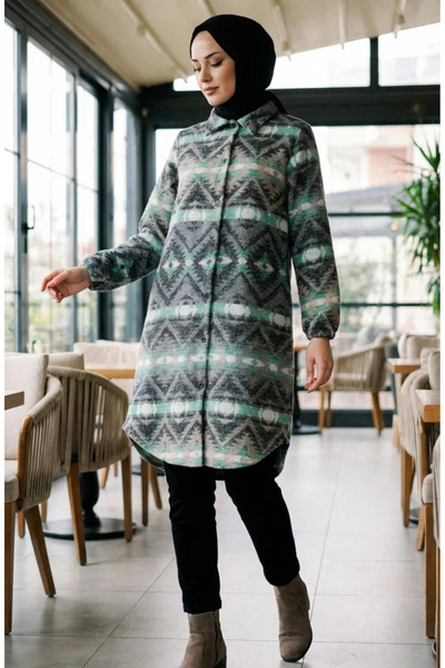 sefamerve Tunica de iarnă pentru păduretar cu nasturi cu model 2502-04 Antrac...