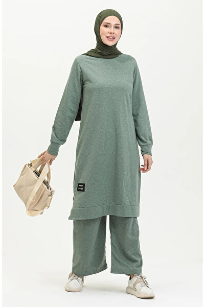 sefamerve Zelená sada sportovní tuniky a kalhot se dvěma nitěmi - 0293-03