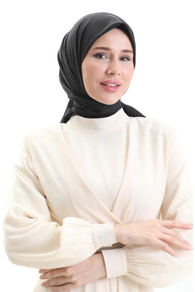 sefamerve Madame Mary Γαλλικό Voile Φουλάρι 19098-01 Μαύρο