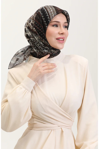 sefamerve Κεχριμπαρένιο Κασκόλ 70291-11 Καφέ