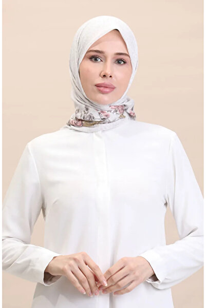 sefamerve Vzorovaný šátek Flover-01 - krémově hnědý