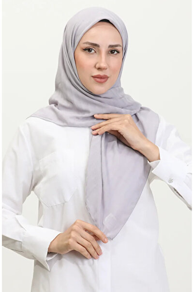 sefamerve 2015-24 Ανοιχτό γκρι σιφόν κασκόλ