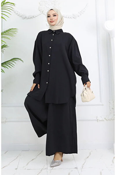 sefamerve Παντελόνι Τουνίκ δύο τεμαχίων 4065-03 Μαύρο