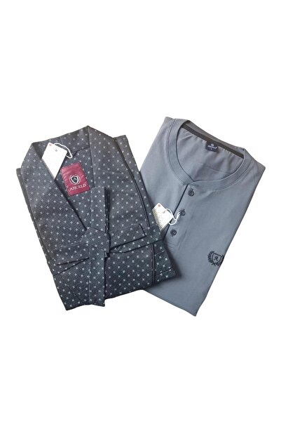 ANCELO طقم بيجامة قطنية وطقم روب دوشامبر مكون من 3 قطع لعروس العريس