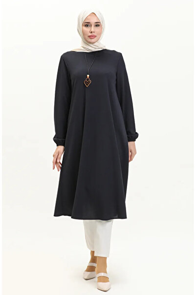 sefamerve Navy Blue Long Tunic - Με Κολιέ, Μοντέλο 2727-03