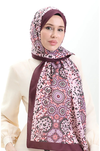 sefamerve Μαλακό Σάλι με Σχέδιο 70297-07 Δαμασκηνί Λιλά