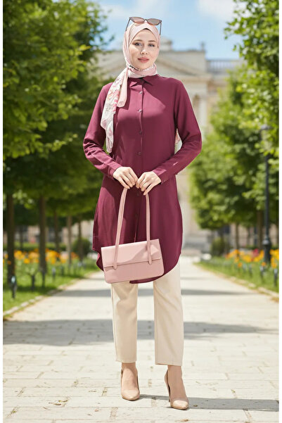 sefamerve تونيك فيسكوز بأزرار 6116-02 برقوقي