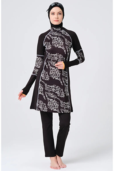 sefamerve Μαύρο μαγιό Hijab - Μοντέλο 23686-03