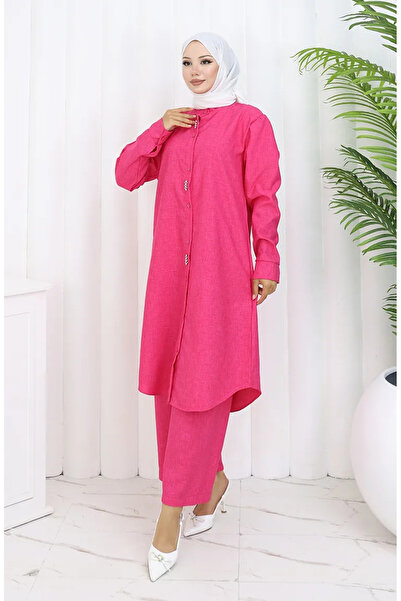 sefamerve Παντελόνι Stoned Tunic Σετ δύο τεμαχίων 2090-01 Φούξια