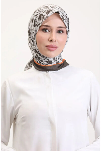 sefamerve Μαλακό κασκόλ με σχέδιο 70261-05 Καφέ Πορτοκαλί