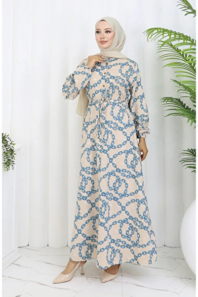 sefamerve Φόρεμα Aerobin με μοτίβο αλυσίδας 0105-04 Mink Oil