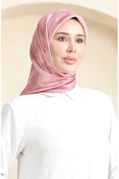 sefamerve Ανοιχτό ροζ κρυστάλλινο κασκόλ - 19095-31