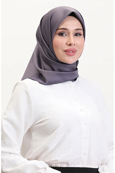 sefamerve Düz Twill Eşarp 19096-14 Füme