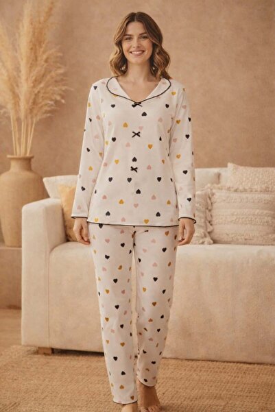 Pemilo Women's 15998 Ribbed Knit 100% Cotton Long Sleeve Pajama Set