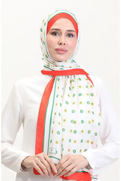 sefamerve Μαλακό σάλι με σχέδιο 70265-05 Πράσινο Πορτοκαλί