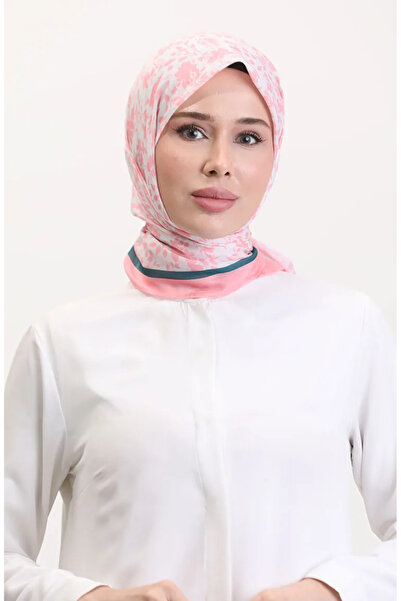 sefamerve Μαλακό κασκόλ με σχέδιο 70261-09 Ροζ Σμαραγδένιο Πράσινο