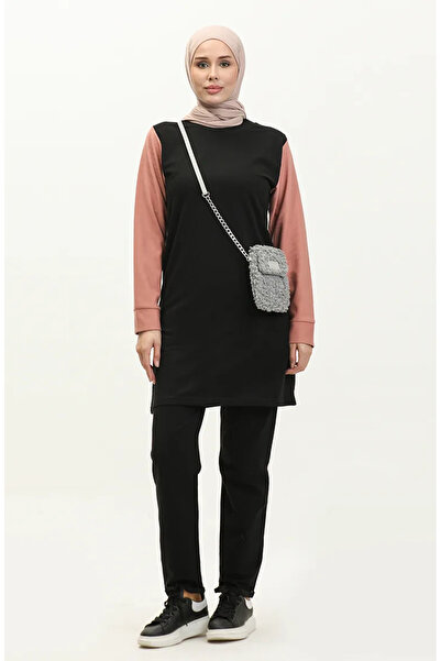 sefamerve 23018-04 Σετ φόρμας διπλής φόρμας Black Dusty Rose