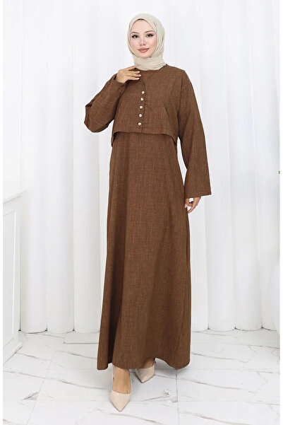 sefamerve طقم جاكيت وسترة مزدوجة 2155-08 بني