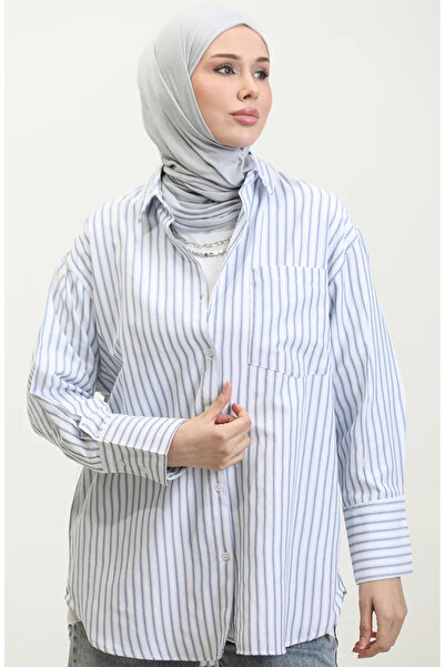 sefamerve قميص أكسفورد مخطط باللون النيلي - 4807-04