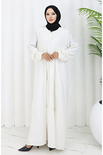 sefamerve فستان فيسكوز كتان 4079-01 إكرو