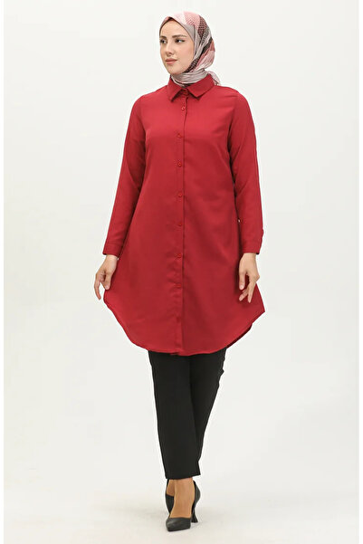 sefamerve Düğmeli Tunik 6122-08 Bordo