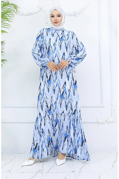 sefamerve Φόρεμα με λαβή από ύφασμα βισκόζης ελαστικό σχέδιο 2017-01 Saks