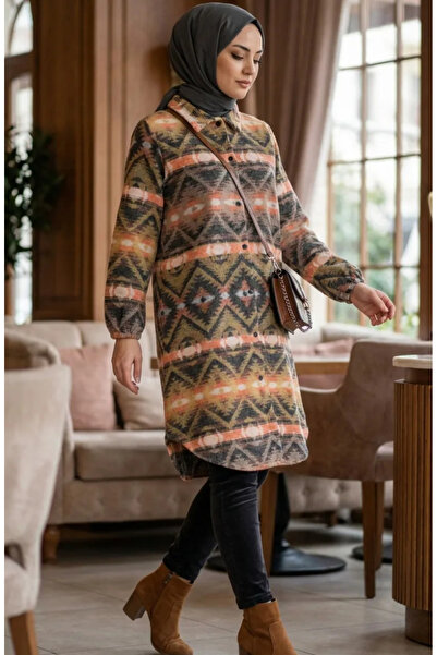 sefamerve Tunica de iarnă pentru păduretă cu nasturi cu model 2502-05 Portoca...