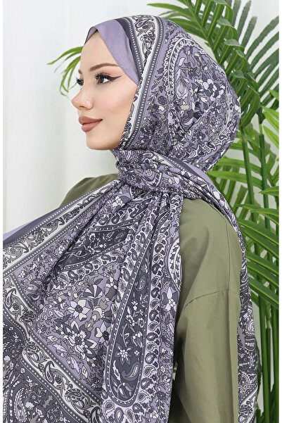 sefamerve Μαλακό σάλι με έθνικ σχέδιο 70312-16 Γκρι καπνιστό