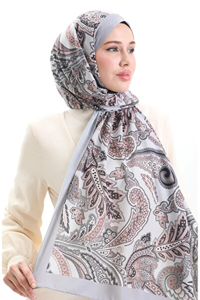 sefamerve شال ناعم بنمط عرقي 70296-12 رمادي تابا