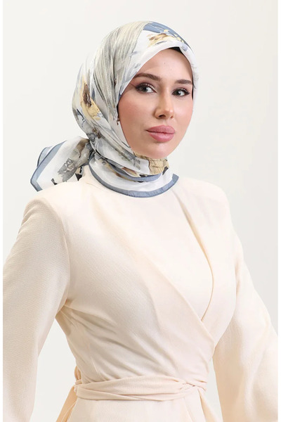 sefamerve Κεχριμπαρένιο Κασκόλ 70280-05 Γκρι Μουσταρδί