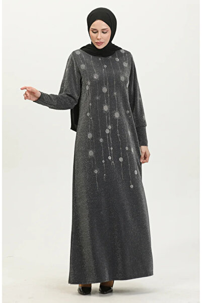 sefamerve Φόρεμα γκρι πέτρα Lurex - 0408-05