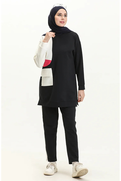 sefamerve Σετ φόρμας με πλαϊνές τσέπες 70086-02 Ναυτικό μπλε