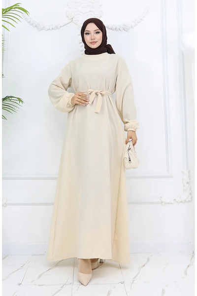 sefamerve فستان Aerobin بمقبض مطاطي من القماش 2002-06 كريمي