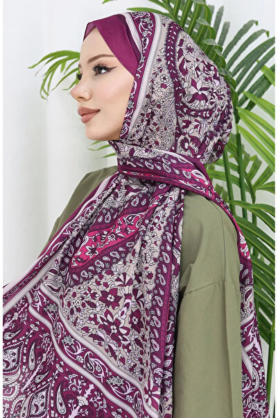 sefamerve Μαλακό σάλι με έθνικ σχέδιο 70312-06 Κεράσι