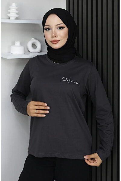 sefamerve بلوزة قطنية ممشطة رقم مطبوع 1071-04 مدخنة