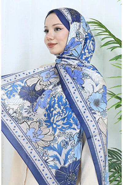 sefamerve Σάλι με σχέδιο λουλουδιών Champs-Élysées 70319-05 Μπλε ναυτικό μπλε