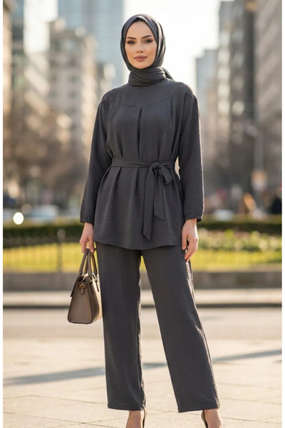 sefamerve Σετ παντελονιού από ύφασμα Aerobin με τουνίκ και παντελόνι 4141-07 ...