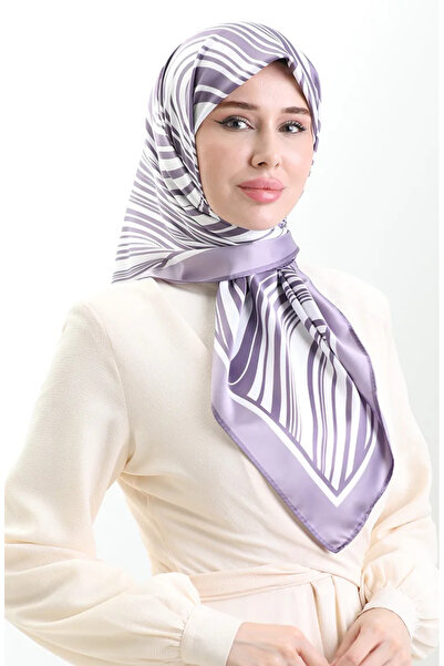 sefamerve Ψηφιακό Φουλάρι Ραγιόν 70301-01 Λιλά