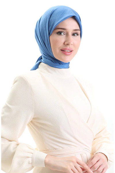 sefamerve Madame Mary Γαλλικό Φουλάρι Voile 19098-06 Indigo