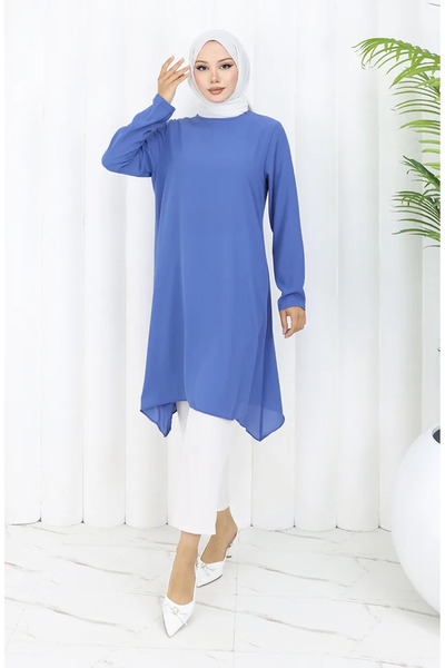 sefamerve Ασύμμετρο Πριγκίπισσα Τουνίκ 4101-05 Indigo