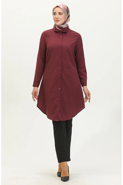sefamerve Plum Tunic 6122-02 με κουμπιά