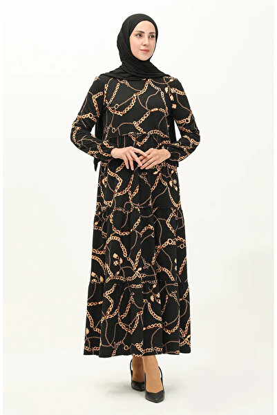 sefamerve Φόρεμα με μαύρη αλυσίδα - 1707-01