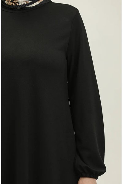 sefamerve Elastic sleeve dress 0650-01 black