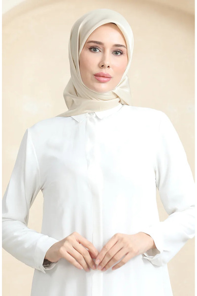 sefamerve Απλό Κρυστάλλινο Κασκόλ 70252-16 Κρέμα