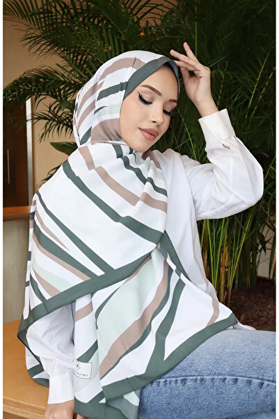 sefamerve Σάλι Κάπρι με σχέδιο 70339-04 Πράσινο βιζόν