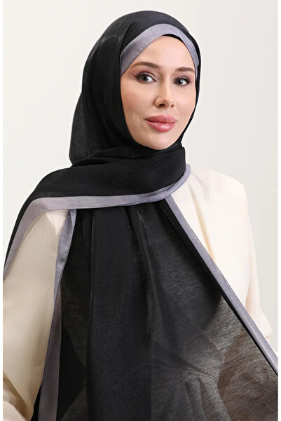 sefamerve Σάλι πολυτελείας Amber 70274-12 Μαύρο γκρι